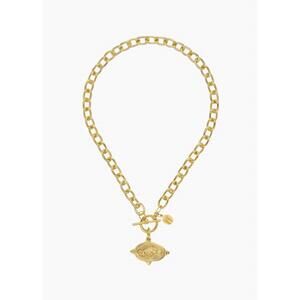 NEW SUSAN SHAW women's wild boar toggle necklace in gold